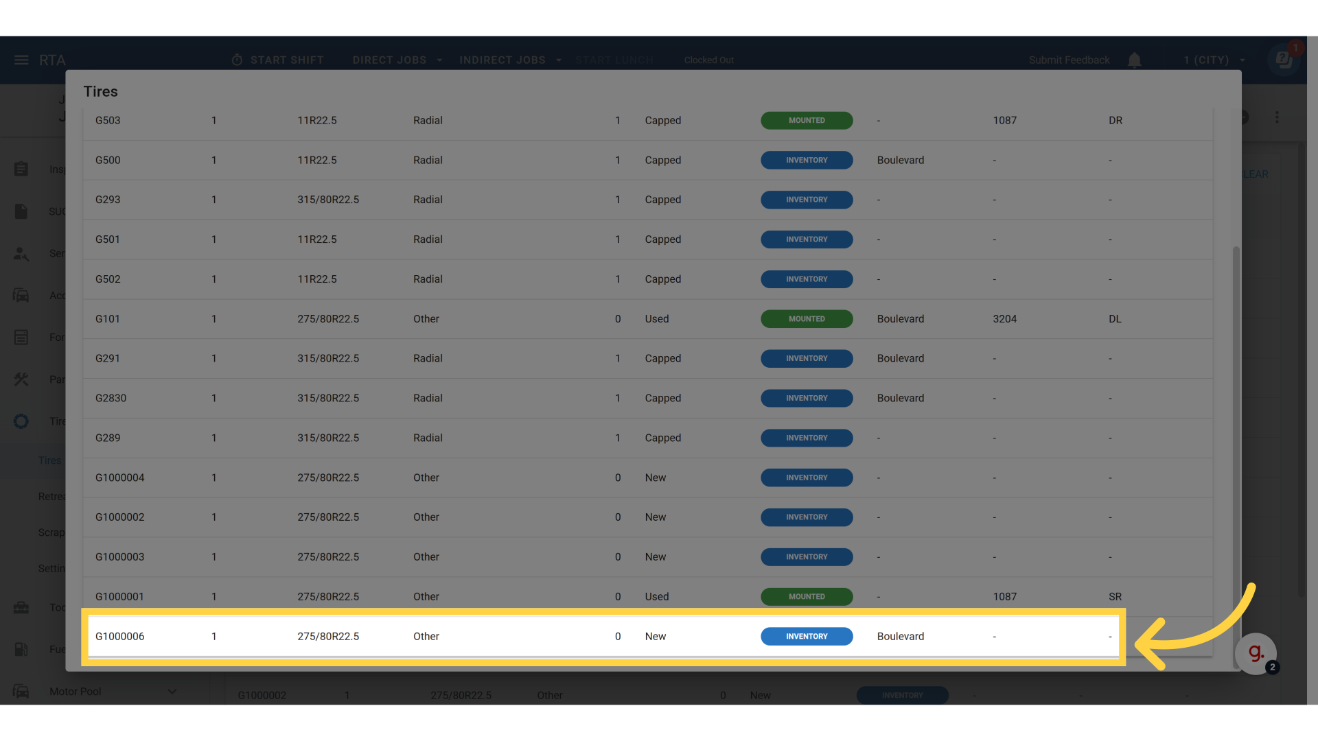 Select a tire file